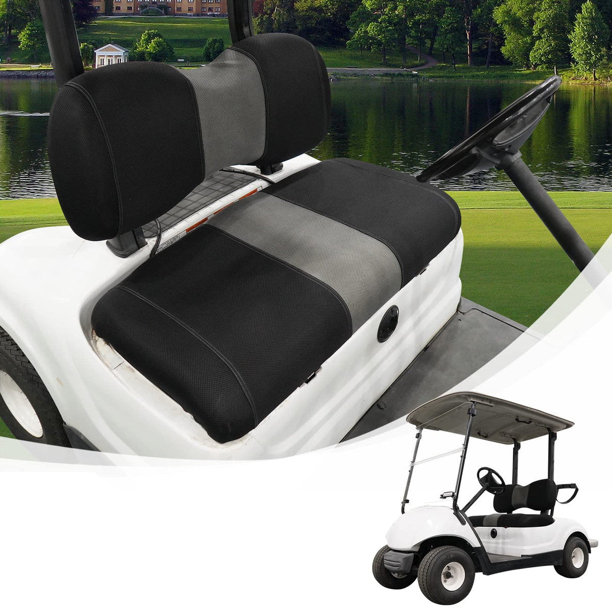 SAMXOMAP front seat cover on Yamaha G29 Drive, snug fit and protection
