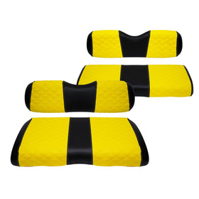 SAMXOMAP golf cart front seat cover in yellow with diamond stitching for refreshed seating.