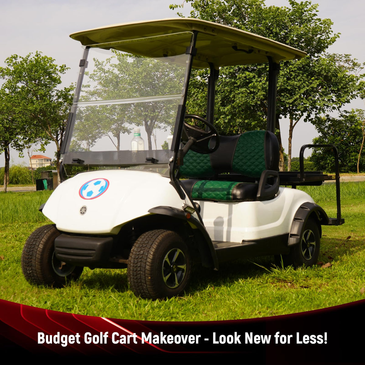 SAMXOMAP golf cart front seat green keeps interior refreshed.