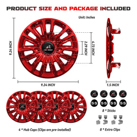 SAMXOMAP 8-inch red hub cap for Yamaha upgrades your cart’s appearance with durable color.