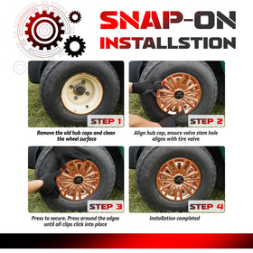 SAMXOMAP copper hub cap close-up highlights UV-stable ABS construction