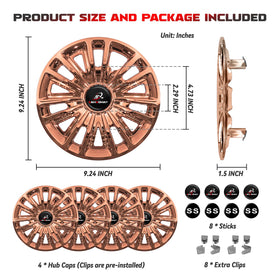 SAMXOMAP copper hub cap close-up on EZGO TXT fit