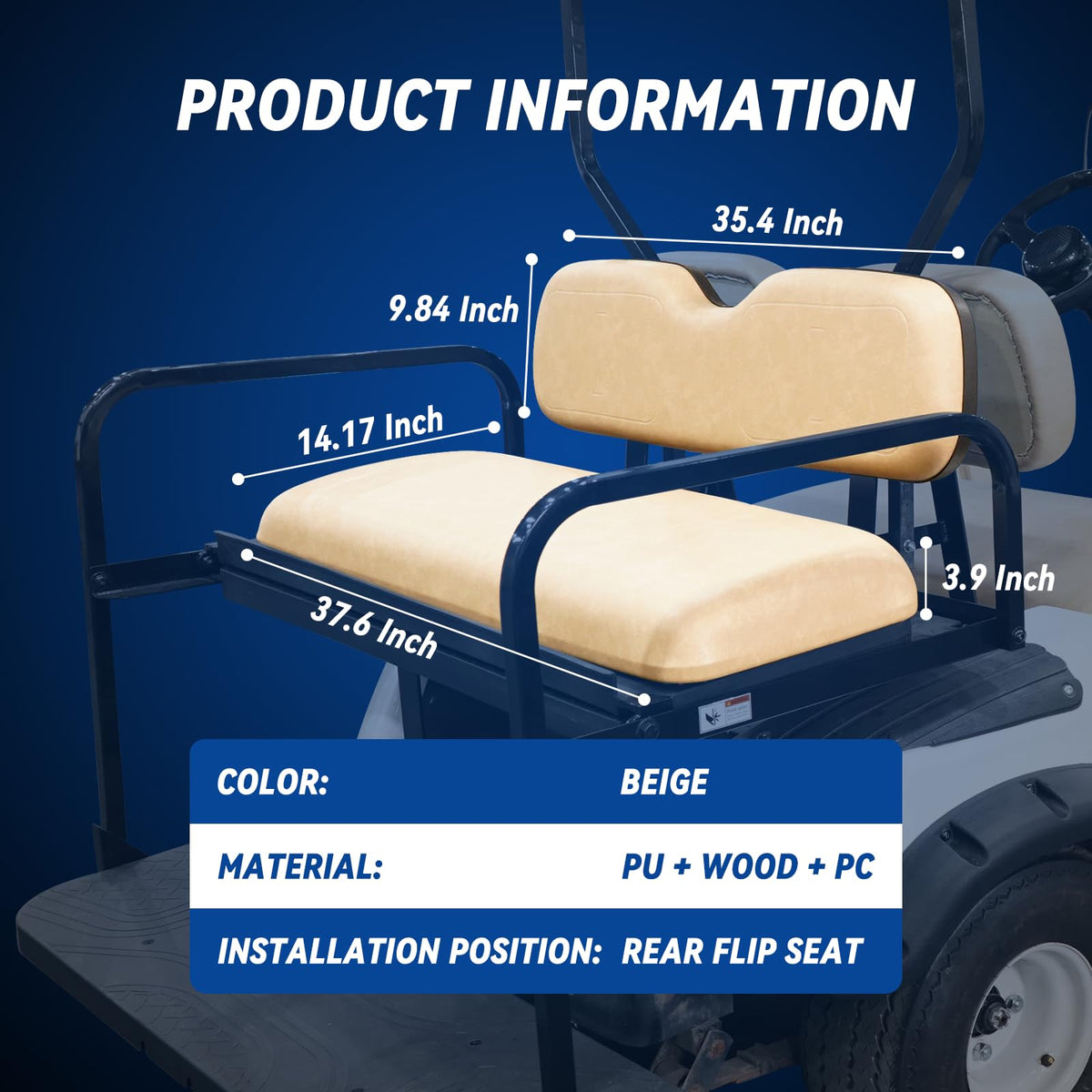 SAMXOMAP golf cart rear seat backrest cushion provides added support.
