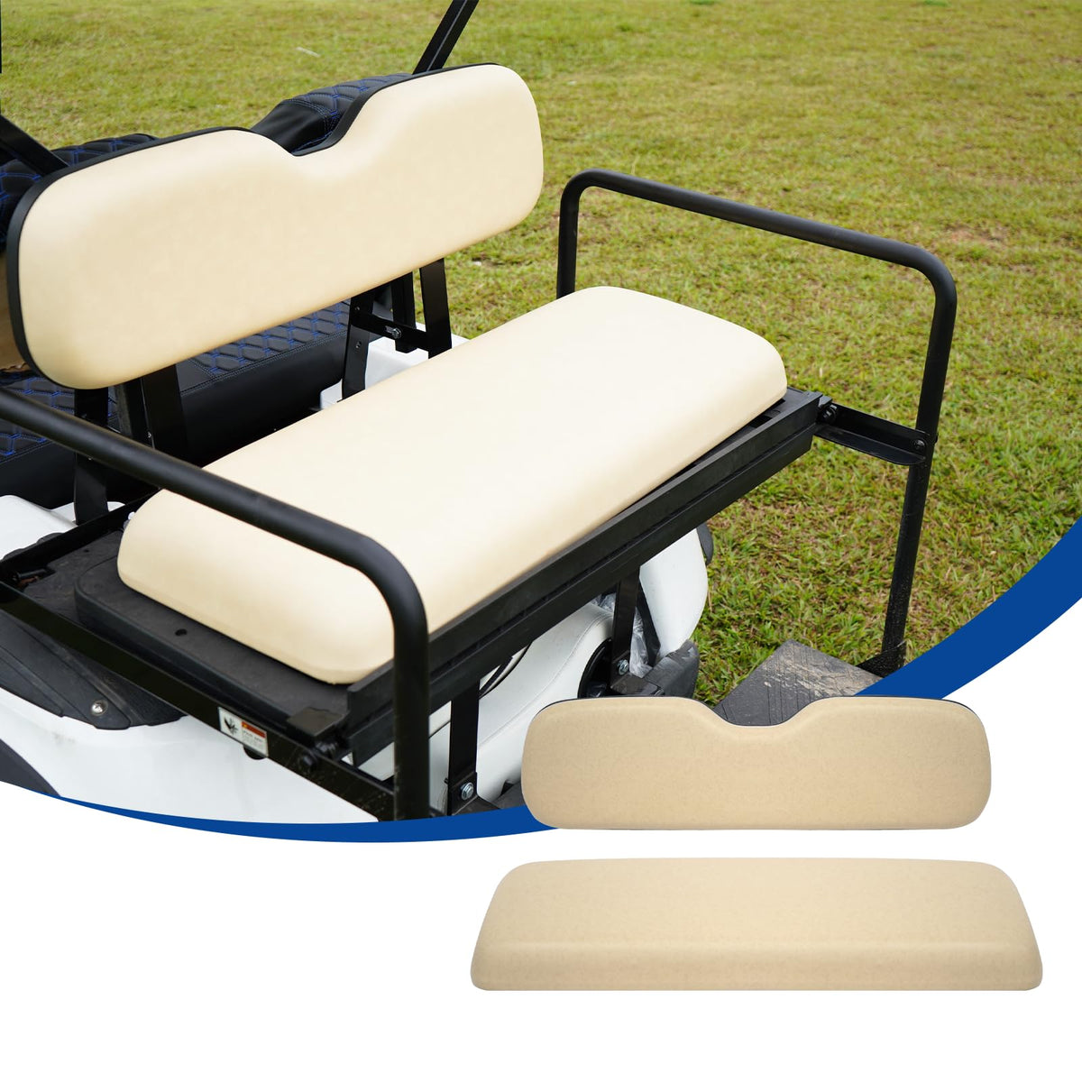 SAMXOMAP golf cart rear cushion bench for enhanced long-ride comfort.