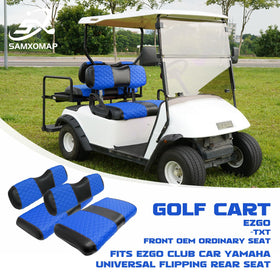 SAMXOMAP rear seat cover in blue guards against damage and adds a luxury touch.