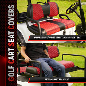 SAMXOMAP golf cart rear seat cover with diamond stitching for added protection