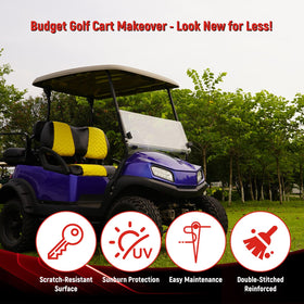 SAMXOMAP golf cart rear seat cover foam-lined comfort on long trips