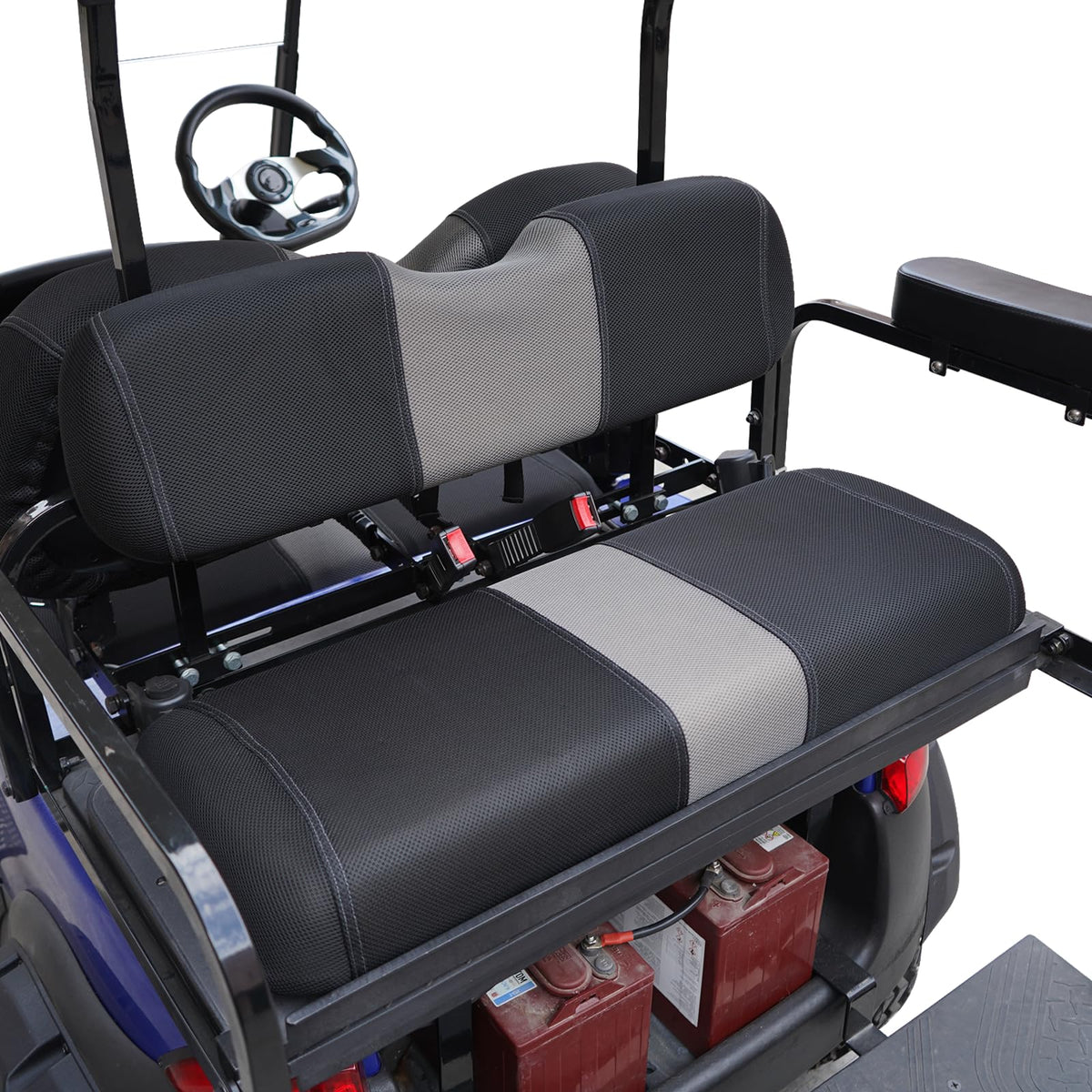 SAMXOMAP bench seat cover in breathable mesh protects from spills.