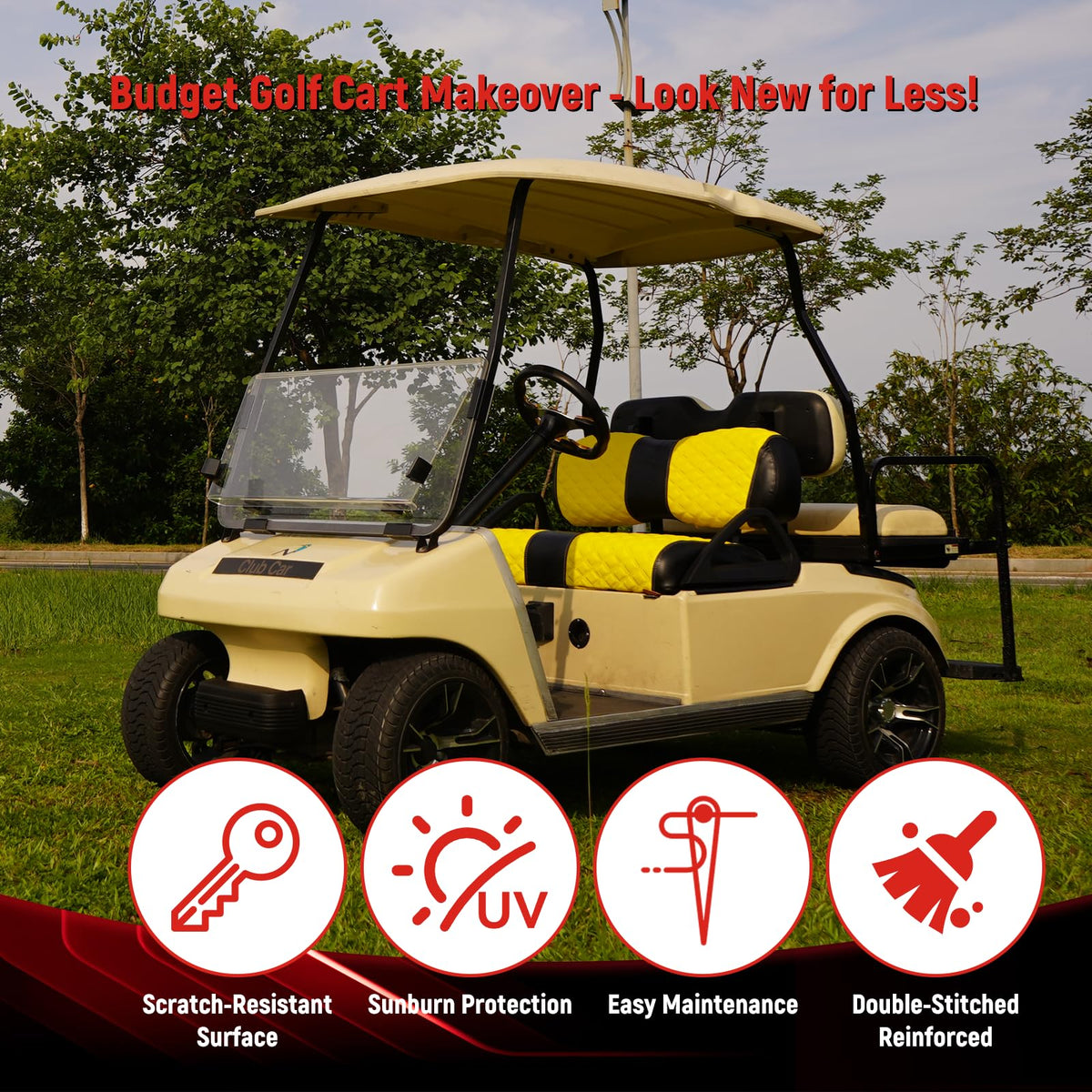 SAMXOMAP compatibility with Club Car DS 2000.5-up front seats shown