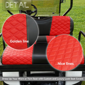 SAMXOMAP diamond stitch seat covers in red for enhanced elasticity