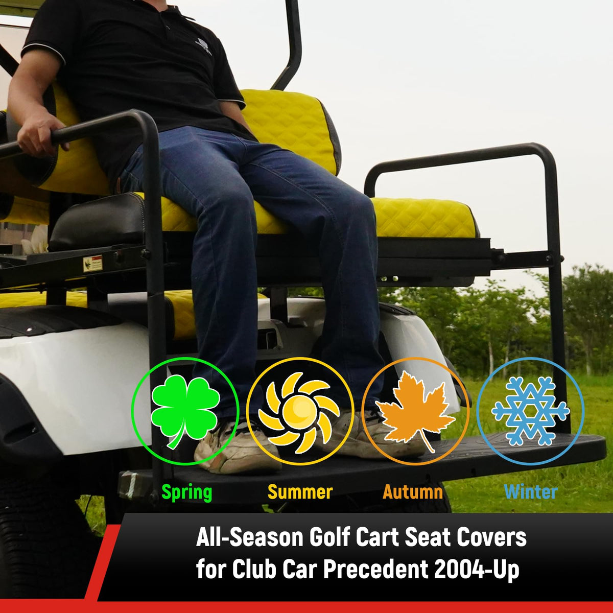 SAMXOMAP golf cart seat covers easy installation with built-in straps