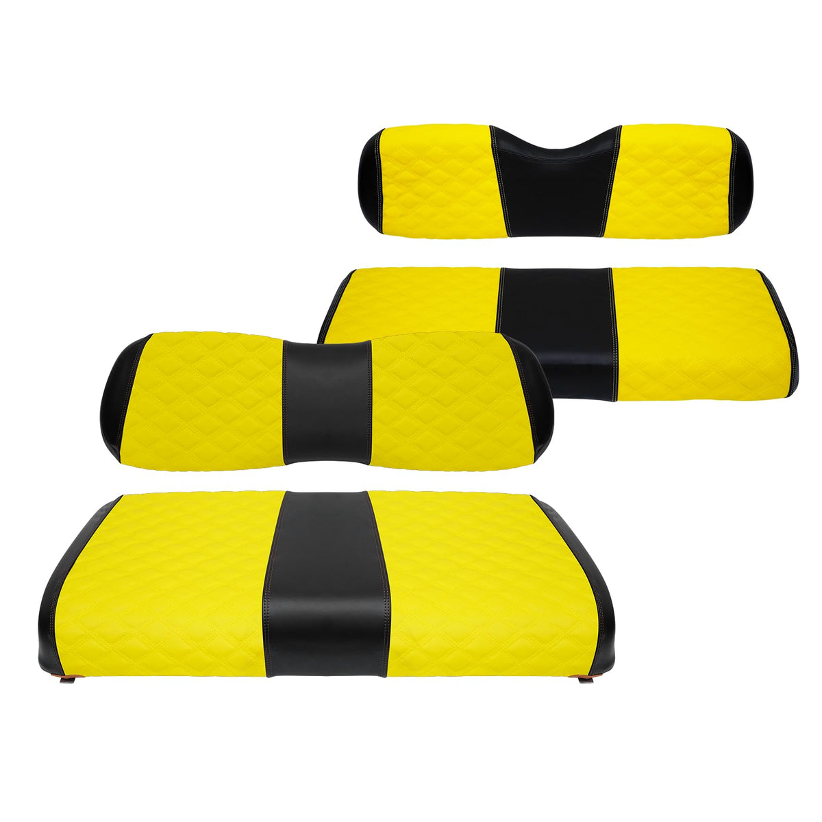 SAMXOMAP front and rear golf cart seat covers in yellow for complete update