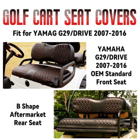 SAMXOMAP rear seat cover for Yamaha G29 showing durable vinyl and easy care.