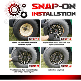 SAMXOMAP snap-on hub caps install in seconds for secure fit and easy cleaning