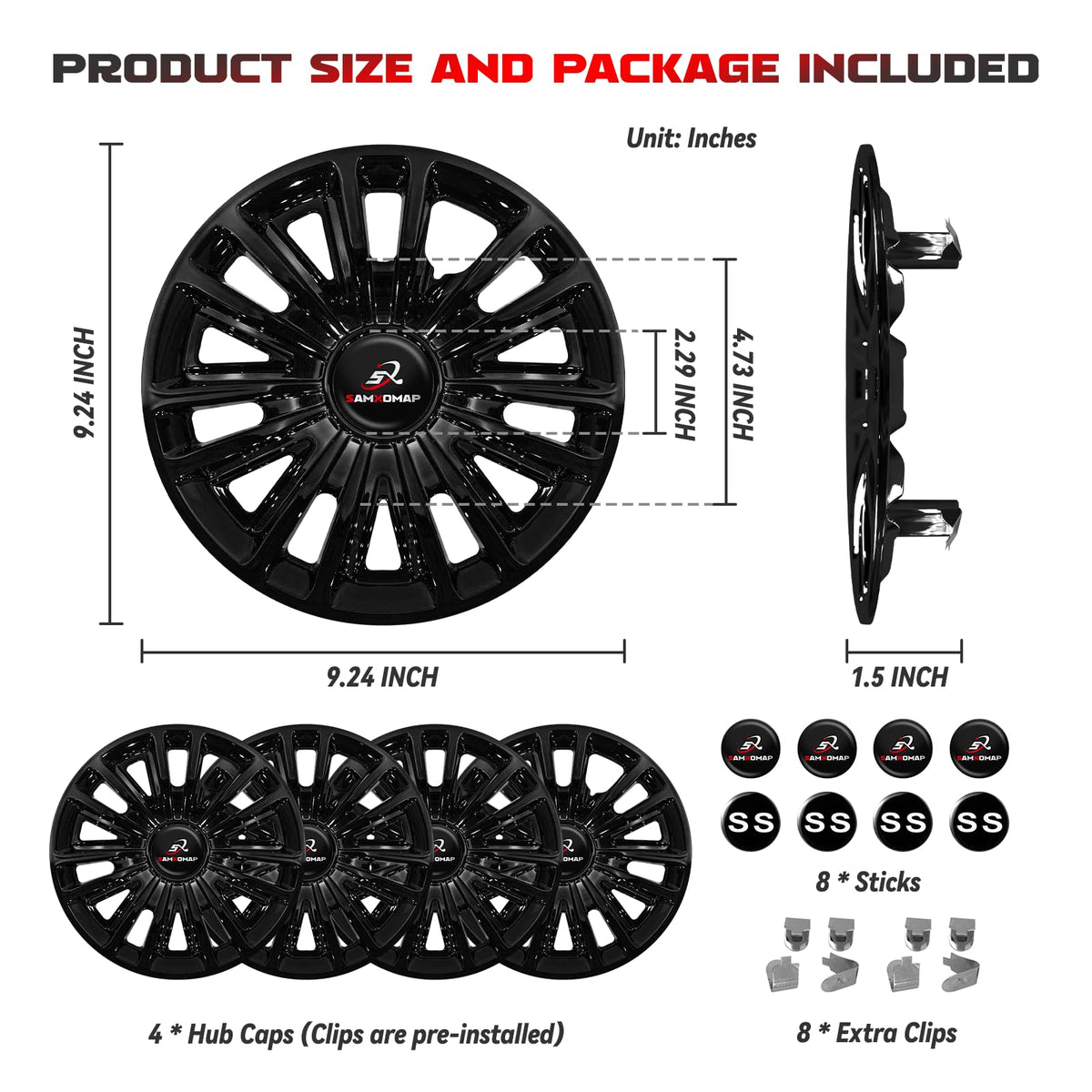 SAMXOMAP hub caps for Yamaha golf carts enhance wheel aesthetics with quick snap-on installation