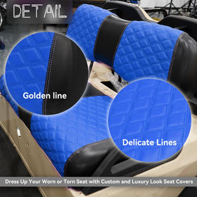 SAMXOMAP marine-grade vinyl in blue provides waterproof protection.