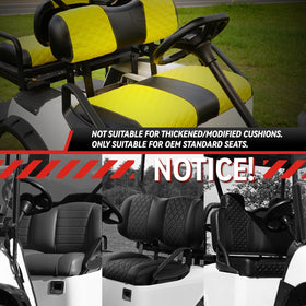 SAMXOMAP marine-grade vinyl leather yellow seat cover closeup