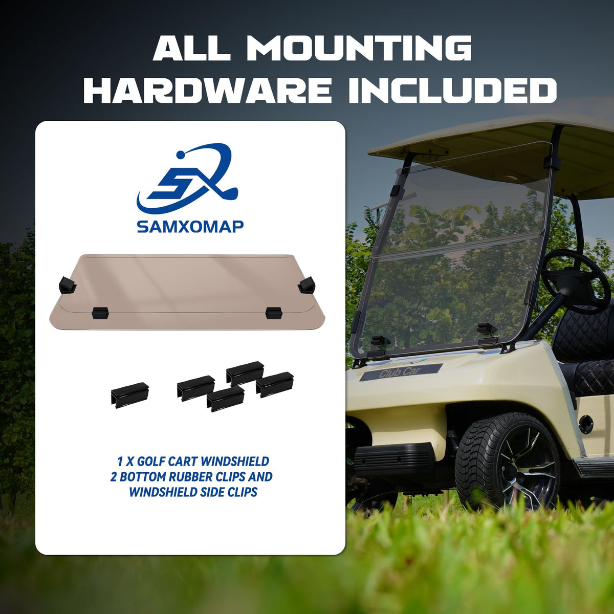 SAMXOMAP Durable polycarbonate shield withstands weather and debris.