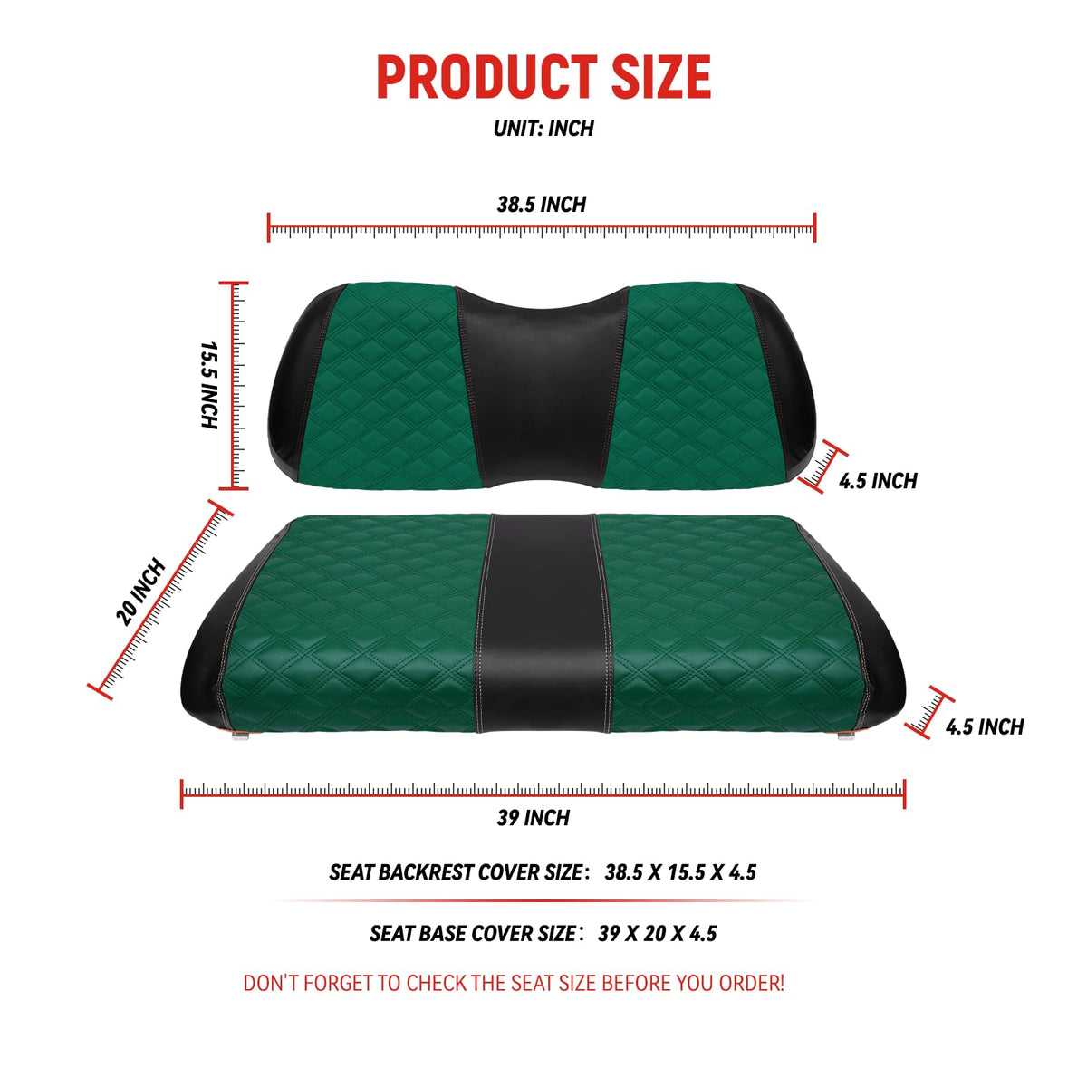 Easy-install green seat cover from SAMXOMAP with adjustable straps for quick setup.