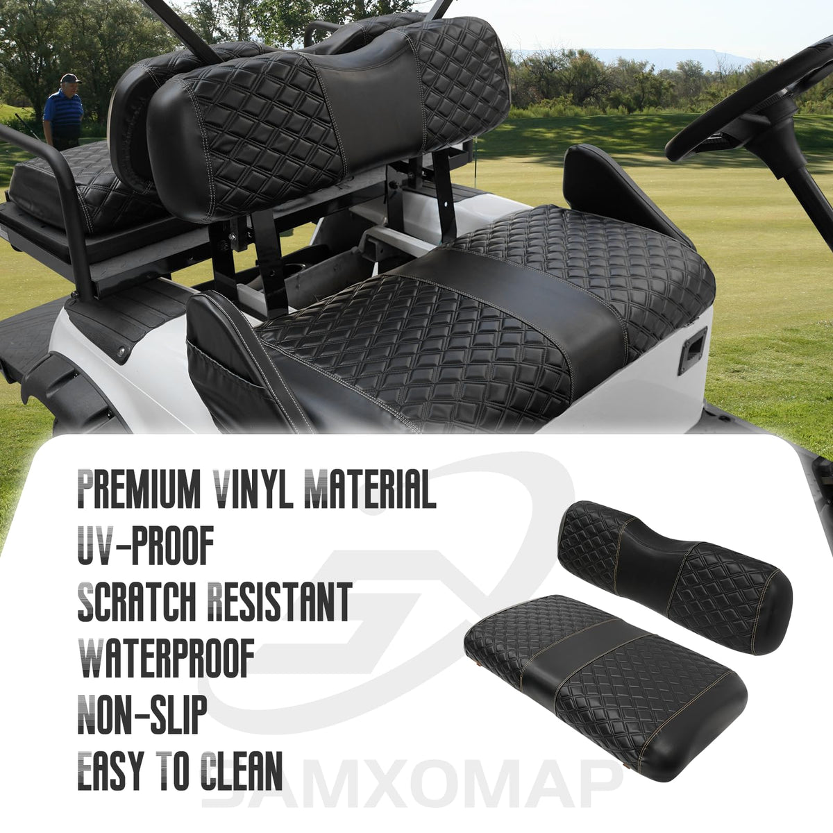 SAMXOMAP waterproof, sun, and scratch resistant seat cover for outdoor carts