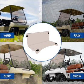 SAMXOMAP Clear, impact-resistant windshield enhances overall golf cart looks.