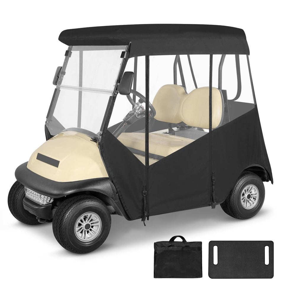 SANXIACAR enclosure on Club Car Precedent provides all-season protection.