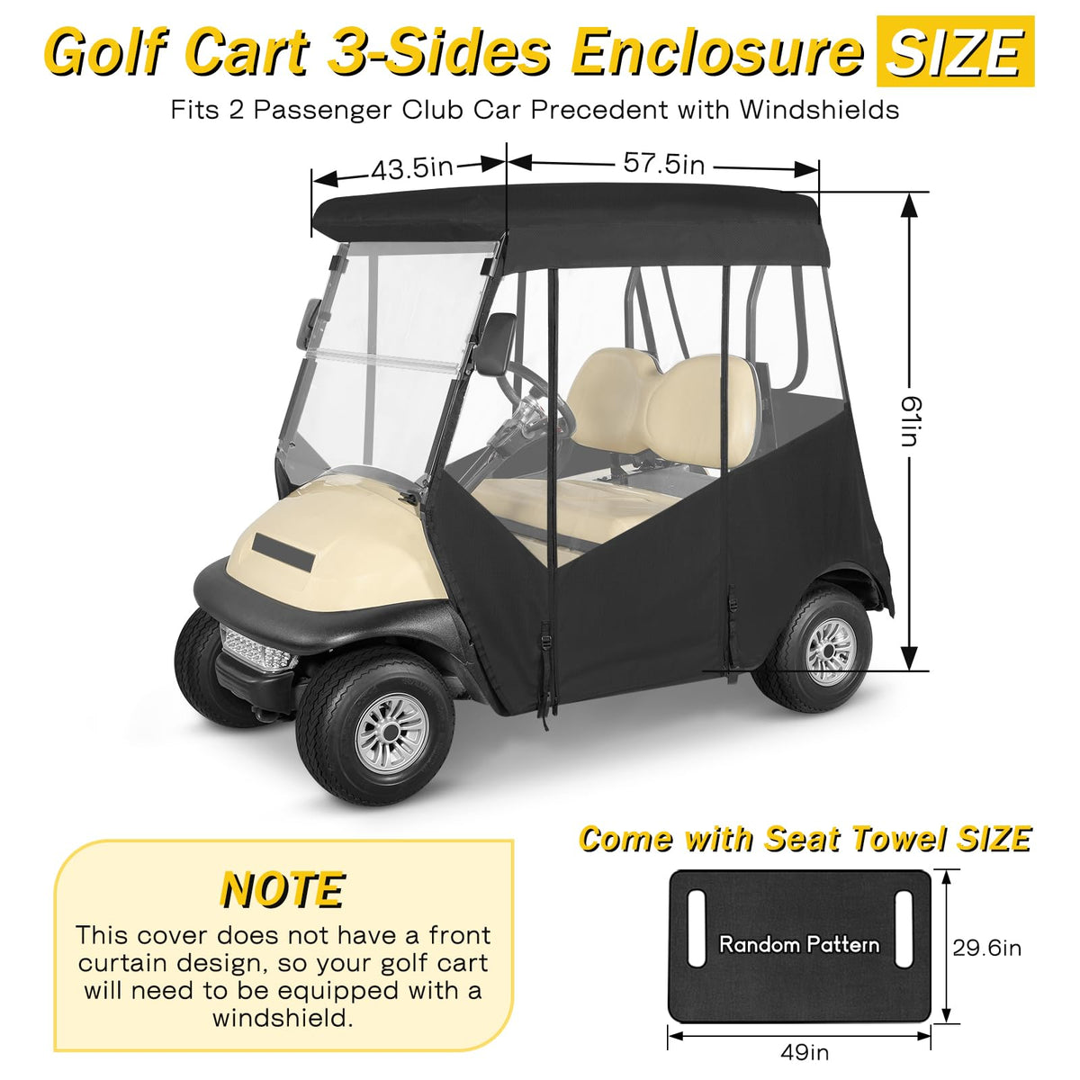 SANXIACAR side view shows easy access and coverage for two passengers.
