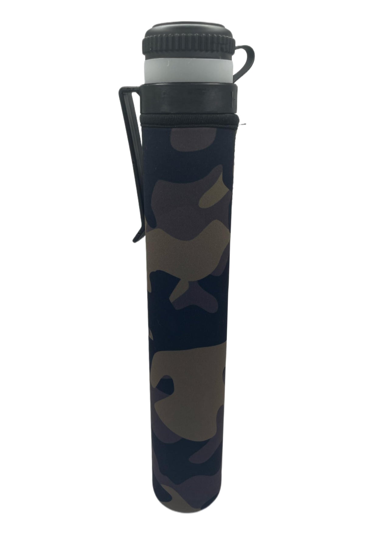Sandbagger Sleeves with Divot Bottle in camo on golf bag for quick divot repair