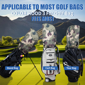 SANDIAN camo rain hood closure system in action for quick access on course.