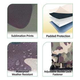 SANDIAN camo hood features two-sided zipper for full weather protection and easy access.