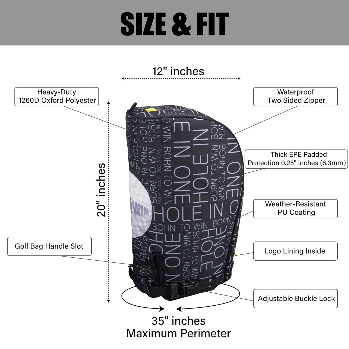 SANDIAN rain hood buckle attachment indicating secure bag fit