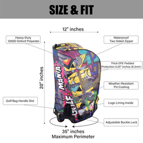 Universal snap buttons for easy secure attachment to golf bags
