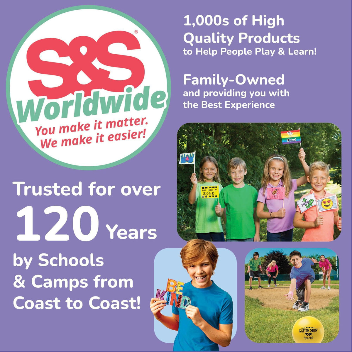 S&S Worldwide Spectrum targets create colorful aim practice for young players.