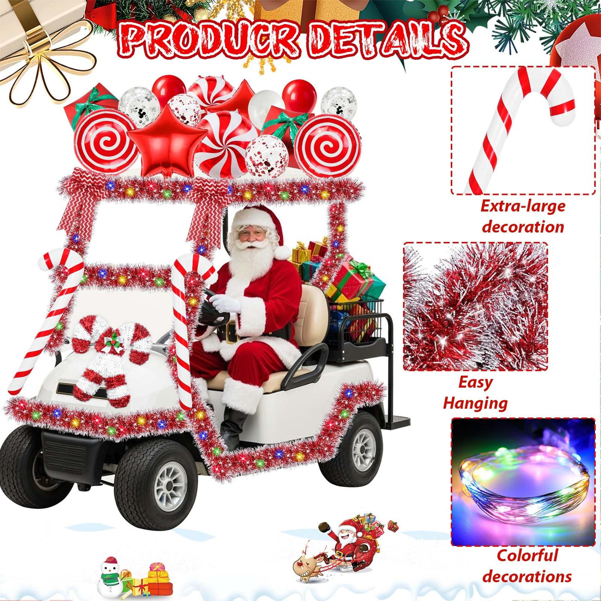 Sanixin decorative bows add finishing touches to the cart decor.
