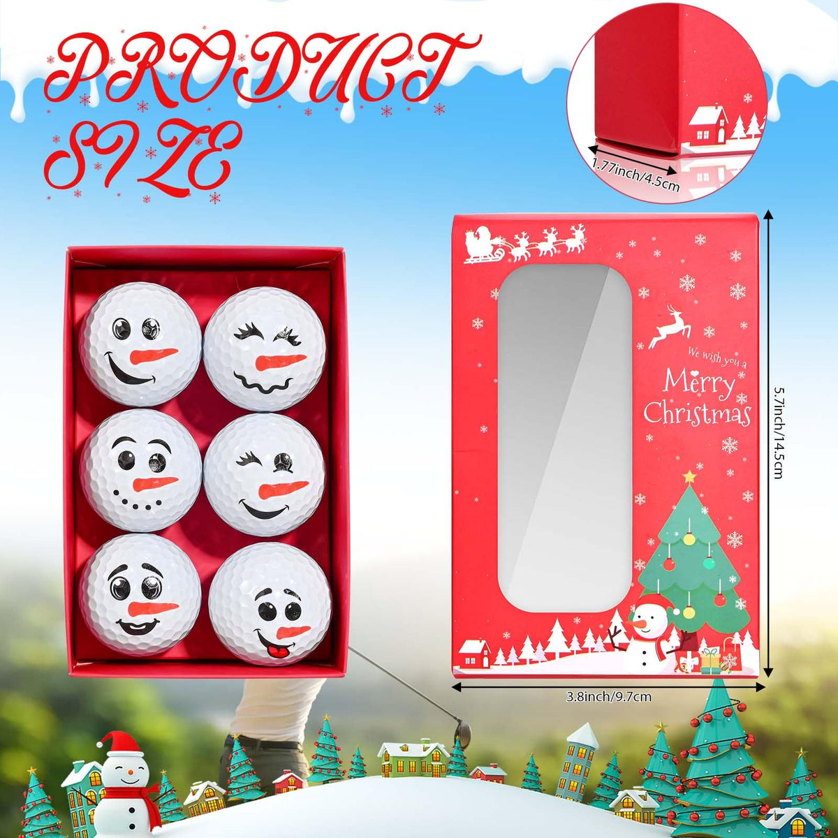 Sanixin snowman-design golf ball two adds winter flair to play