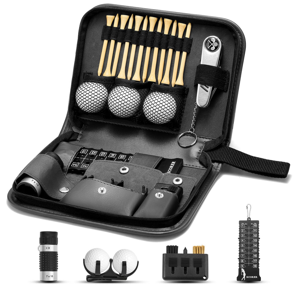 SANLINZOM golf accessories case showing organized gear for travel