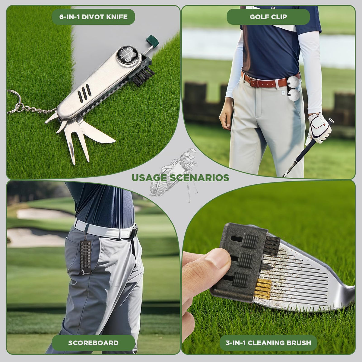 SANLINZOM golf ball clamp and scorer for on-course efficiency