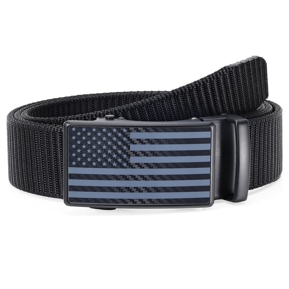 SANSTHS ratchet belt with American flag buckle for durable daily wear