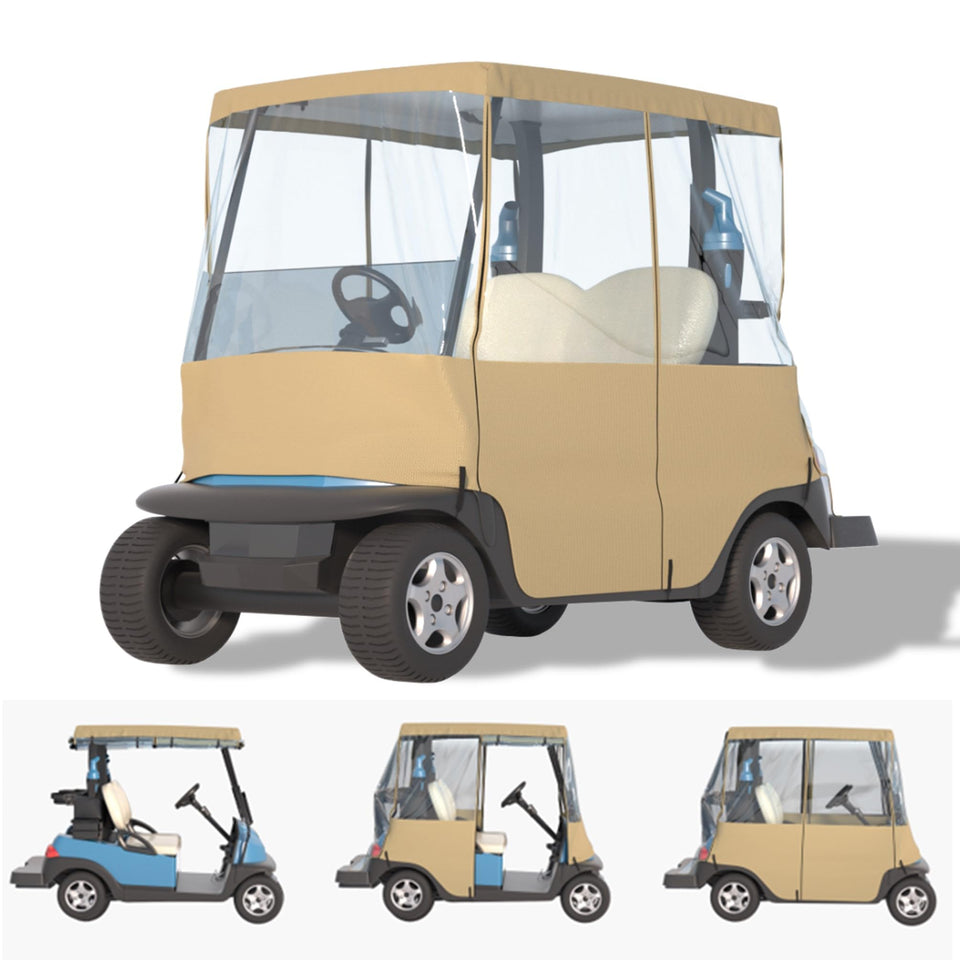 Santiano 2-seat golf cart enclosure with roof up to 58 inches for all-weather protection.