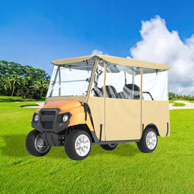 Santiano golf cart cover on a 4-seater top protecting from rain and sun