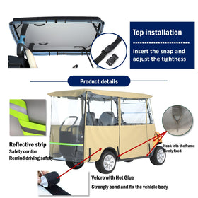Santiano cover dimensions shown for 78.7L x 62.2H x 43.3W