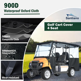 Santiano golf cart cover dust-proof and waterproof design keeps carts clean.