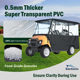 Santiano golf cart cover fit 4-seater EZGO Yamaha ensures complete coverage.