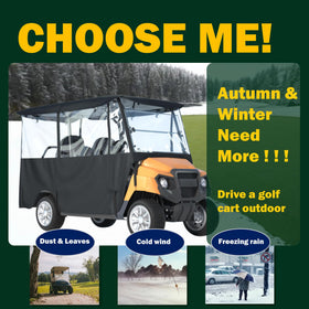 Santiano golf cart cover side roll-up demonstrates easy weather-aware access.