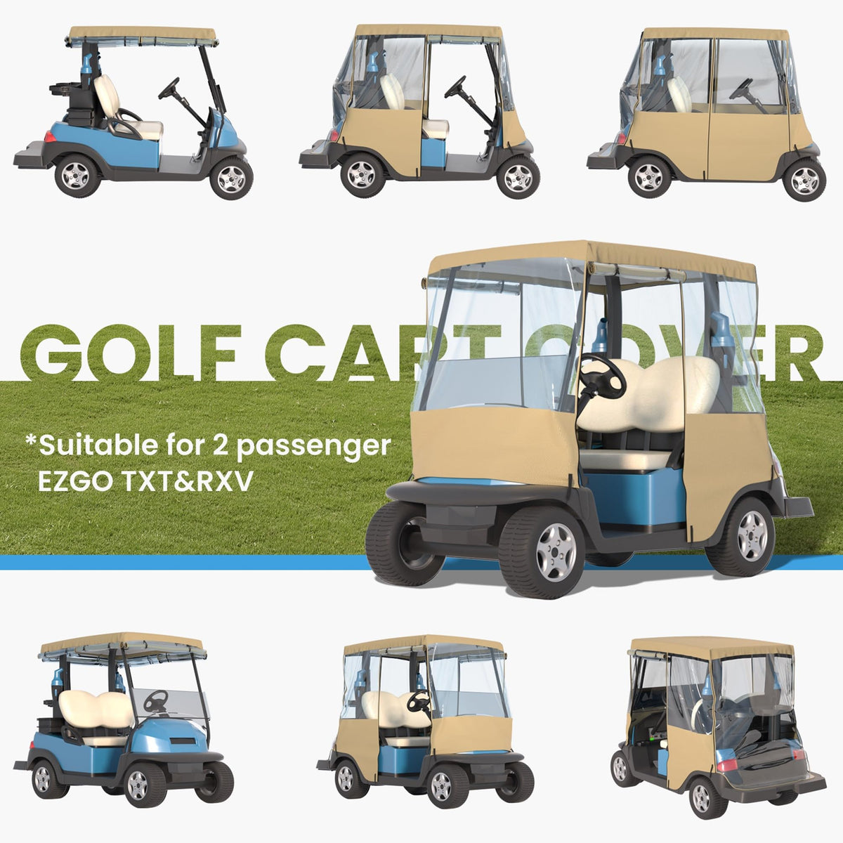 Santiano heavy-duty 900D waterproof fabric shields the cart from rain and wear.