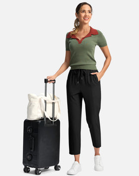 SANTINY black color pants suitable for casual and athletic outfits.