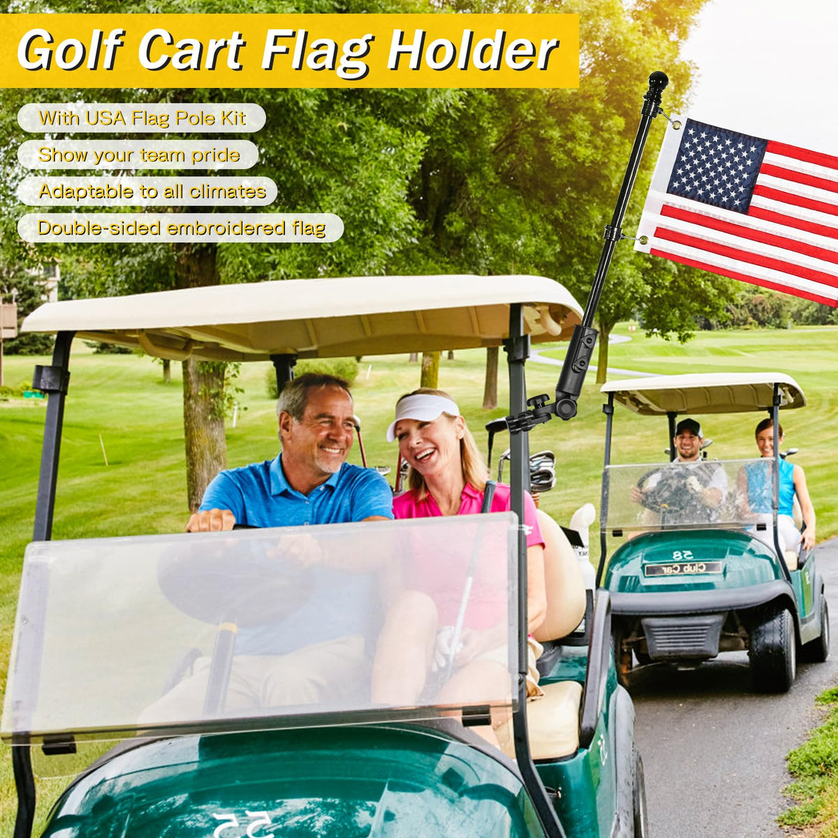 360-degree rotation clip keeps flag fluttering freely in wind