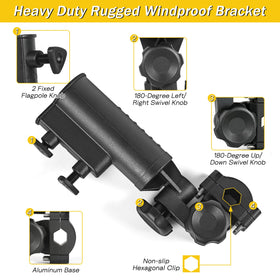 Adjustable bracket with knob for secure fit on multiple tubes