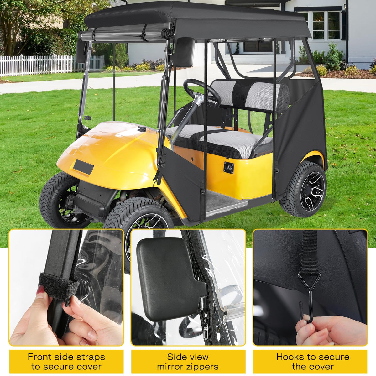 SANXIACAR EZGO TXT 2-Seat enclosure durable 600D fabric and PVC