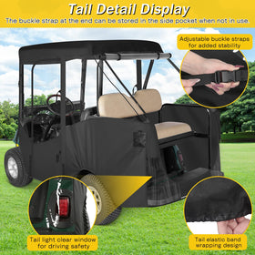 Dual-head zippers on the SANXIACAR EZGO RXV enclosure for smooth operation
